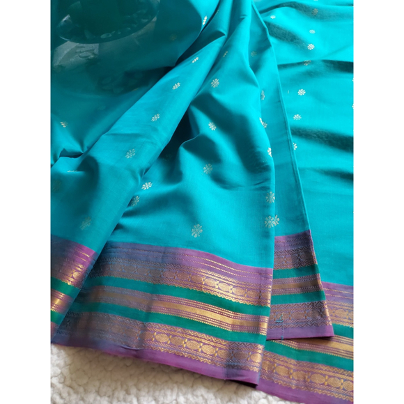 Women Pure Sico Gadwal Saree Handloom Festive Ethnic Royal Designer - Picture 5 of 16